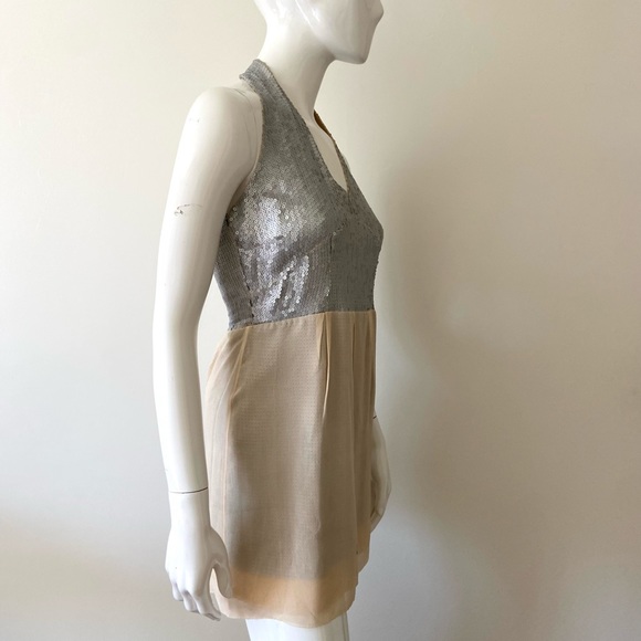 Sheri  Bodell Sequin Chiffon Halter Dress Small SZ 6 - Picture 6 of 16
